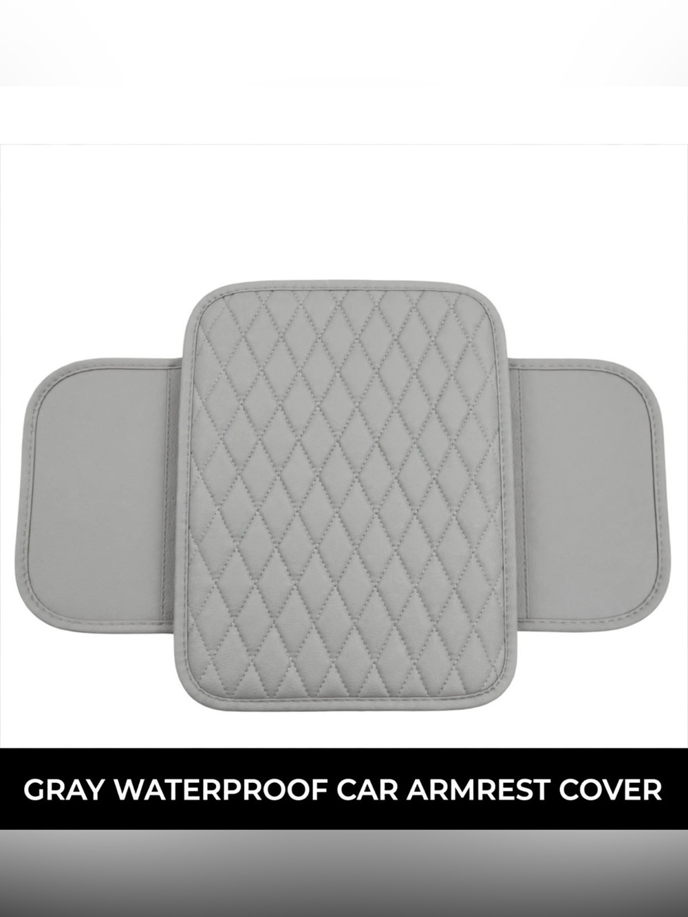 NWT Gray Waterproof PU Leather Armrest Cover - 5-Sec Install